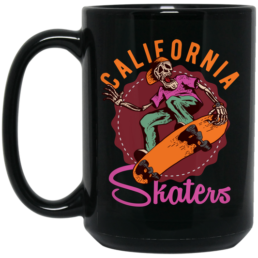 California Skaters, Skating, Hippie Skate, Skate Surfing Black Mug