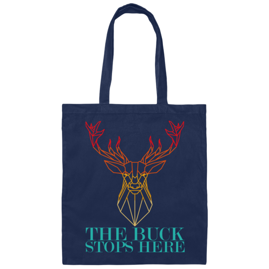 Vintage Abstract Deer Hunting, The Buck Stops Here, Deer Hunter Canvas Tote Bag