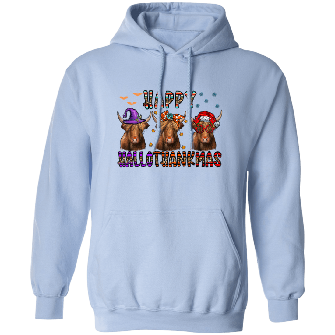 Happy Halloween Happy Thanks Giving Merry Christmas 3 Buffallo Pullover Hoodie