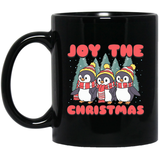 Joy The Christmas, Cute Penguin, Penguin Christmas, Merry Christmas, Trendy Chrismas Black Mug