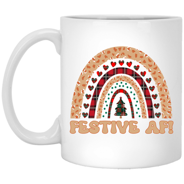Festive Af, Love Christmas, Merry Christmas White Mug