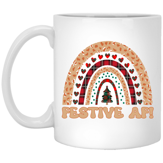 Festive Af, Love Christmas, Merry Christmas White Mug