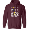 Camping Gift, Hiking And Cook, Drink And Eat, Repeat All, Go Camping Pullover Hoodie