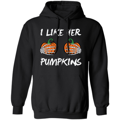 This I Like Her Pumpkins, Sexy Girl, Trendy Halloween, Like Her Boobs Pullover Hoodie features a vibrant design with an eye-catching combination of colors. The pullover hoodie is made of high-quality material and features detailed stitching for a comfortable fit. Perfect for those who want to show off their style during the Halloween season.