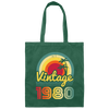Love 1980 Gift, Retro 1980 Gift, Vintage 1980 Gift, 1980 Birthday Gift, Hawaii Lover Gift Canvas Tote Bag