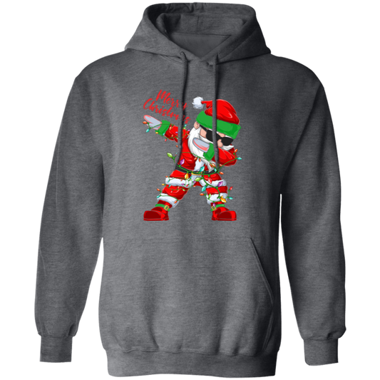 Dabbing Santa, Santa Claus, Xmas Light With Santa, Merry Christmas, Trendy Christmas Pullover Hoodie