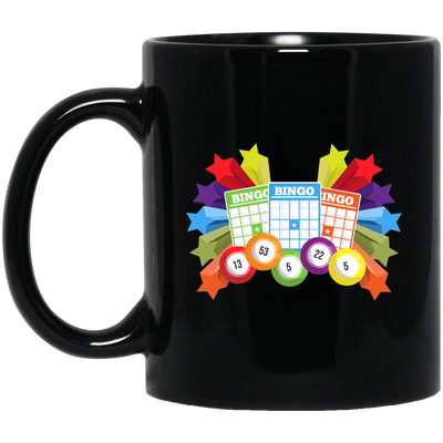 Win Bingo Game, Loud Yelling, Love Lucky Game Black Mug