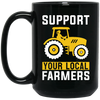 Support Your Local Farmers, Trucktor Retro, Retro Farming Black Mug