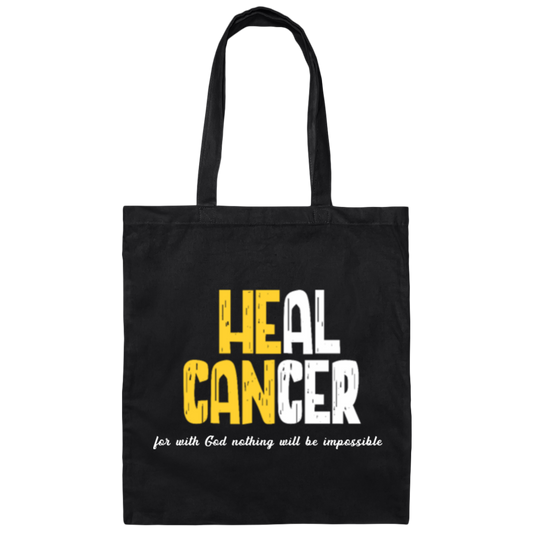 Heal Cancer Gift, Healing Gift, Heal Cancer For With God Nothing Will Be Impossible Canvas Tote Bag