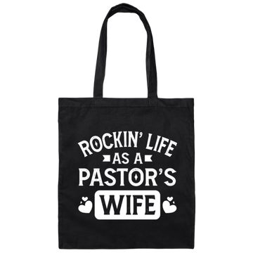 Rocking Life As A Pastor's Wife, Pastor Retro Canvas Tote Bag