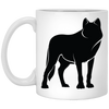 Fox Silhouette, Show Fox, Fox In Abstract, Animal Silhouette Black White Mug