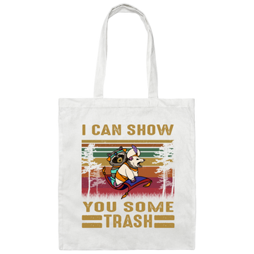 I Can Show You Some Trash Vintage, Retro Raccoon, Beer And Racoon Canvas Tote Bag