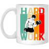 Retro Hard Work, Hard Working, Hard Working To Do The Gym White Mug