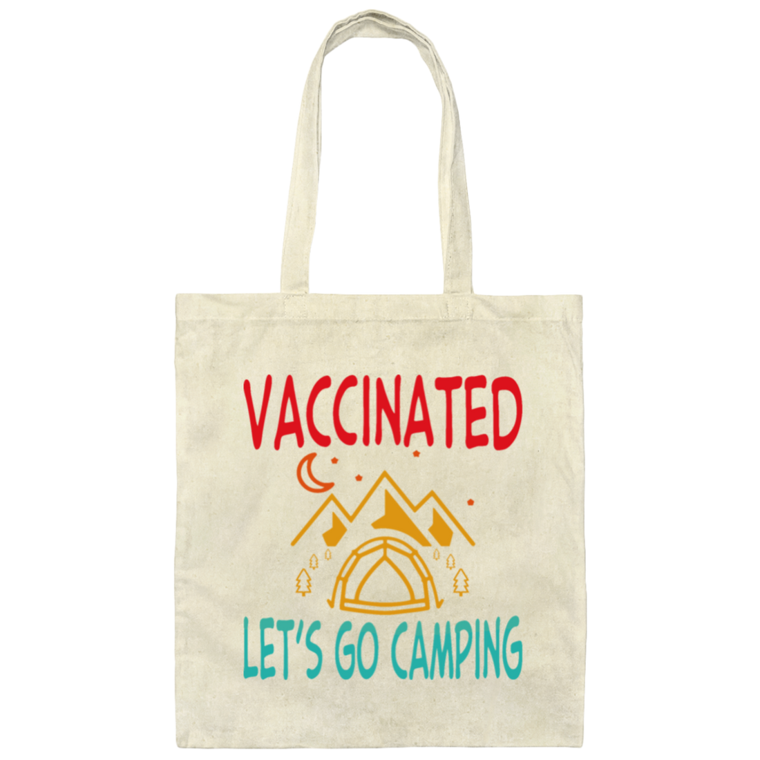 Funny Vaccination and Camping Hiking Vaccinated Gift For Camping Lovers Vintage Canvas Tote Bag