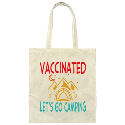 Funny Vaccination and Camping Hiking Vaccinated Gift For Camping Lovers Vintage Canvas Tote Bag