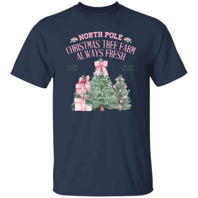 North Pole, Christmas Tree Farm Always Fresh, Merry Xmas, Warm Wishes Christmas Unisex T-Shirt