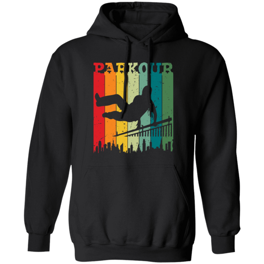 Parkour, Retro Surfing Player, Surfer, Surfing Team Pullover Hoodie