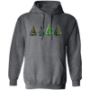 Xmas Tree, Set Of Christmas Trees, Four Xmas Trees, Merry Christmas, Trendy Chrismas Pullover Hoodie