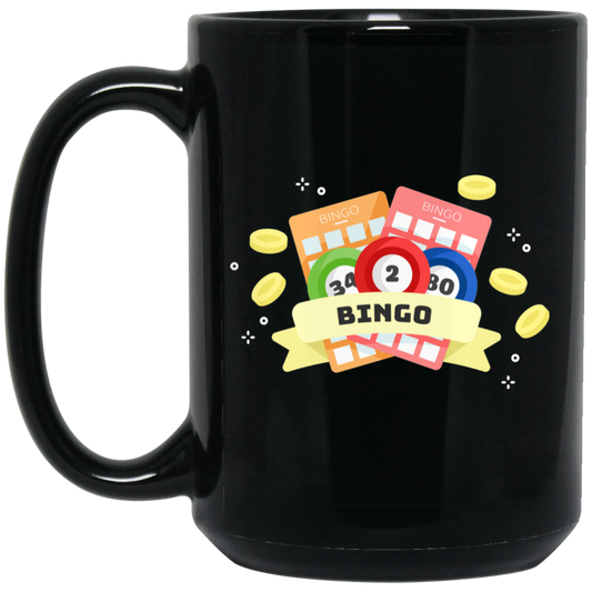 Bingo Ticket, Get Win This Game, Get Bingo, Better Life Black Mug