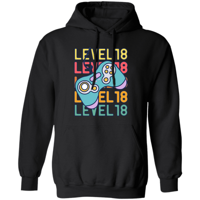 Gamer, Level 18 Up, 18th Birthday, Play Station, Game Player Pullover Hoodie