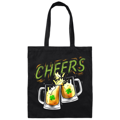 Patrick Party, Cheers With Beers And Shamrock, Love Beer And Shamrock Canvas Tote Bag