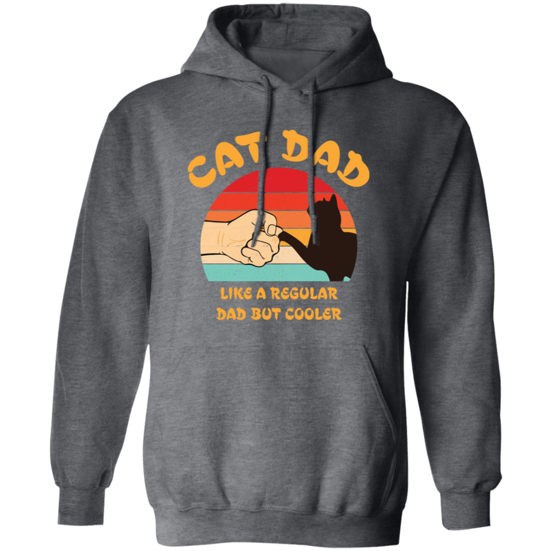 Cat Dad, Like A Regular Dad But Cooler, Cat Lover, Retro Cat Pullover Hoodie