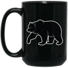 Bear Silhouette, Friendly Bear, Animal Silhouette Black Mug