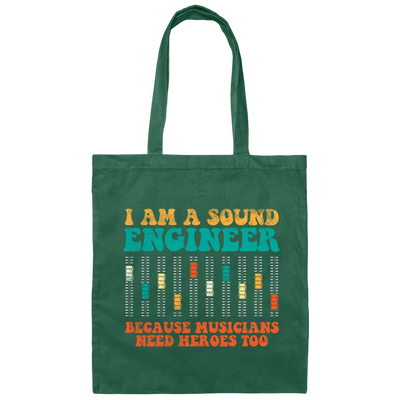 Retro Sound Engineer Because Musicians Need Heroes Too Canvas Tote Bag