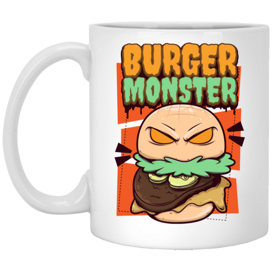 Burger Monster, Love Burger, Baby Angry Burger White Mug