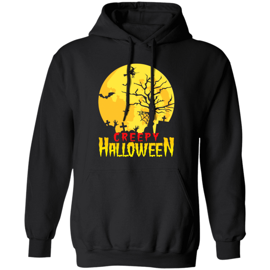 Creepy Gift, Funny Ghost Witch, Funny Halloween, Halloween Gift Pullover Hoodie