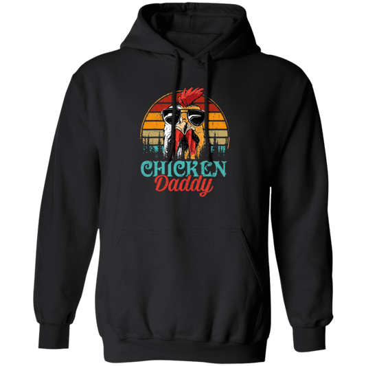 Chicken Daddy Gift, Love Retro Chicken, Father's Day Gift Pullover Hoodie