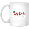 Santa Cross The Road, Santa Xmas, Cross On A Street White Mug