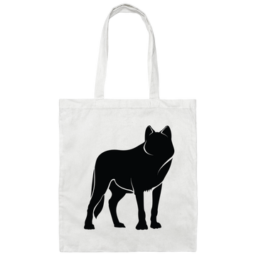 Fox Silhouette, Show Fox, Fox In Abstract, Animal Silhouette Black Canvas Tote Bag