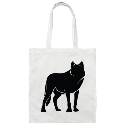 Fox Silhouette, Show Fox, Fox In Abstract, Animal Silhouette Black Canvas Tote Bag