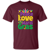 Peace Love Mardi Gras, Mardi Gras Holiday, Three Kings Day Unisex T-Shirt