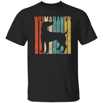 Featuring A Vintage Style, Weimaraner Retro 1970's, Dog Silhouette Cracked Unisex T-Shirt
