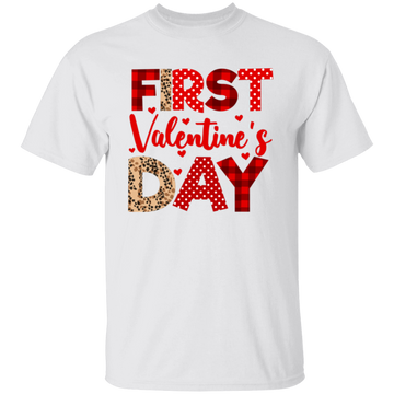 First Valentine's Day, Cute Valentine, Heart Pattern Unisex T-Shirt