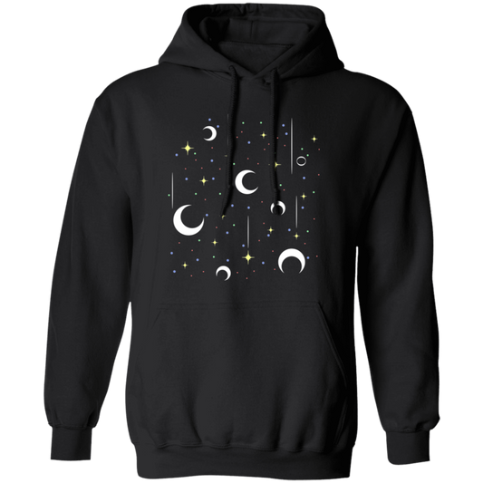 Sky With Full Of Moon And Stars, Full Stars Sky Pullover Hoodie