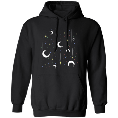 Sky With Full Of Moon And Stars, Full Stars Sky Pullover Hoodie