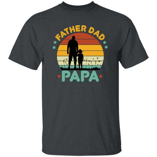 Retro Papa, Father's Day Gift, Daddy And Daughter Silhouette Unisex T-Shirt