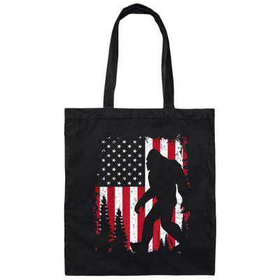 Bigfoot 4th Of July, American Love, USA Flag, Patriotic Gift Canvas Tote Bag