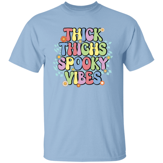 Thick Thighs Spooky Vibes, Spooky Boo, Groovy Boo Unisex T-Shirt