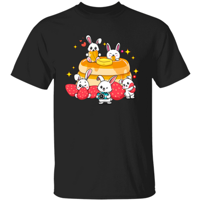 Bunnies With Pancake, Strawberries And Pancake Unisex T-Shirt