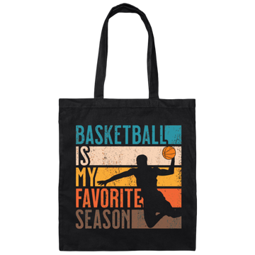 Basketball Is My Favorite Season Volleyball Retro Canvas Tote Bag