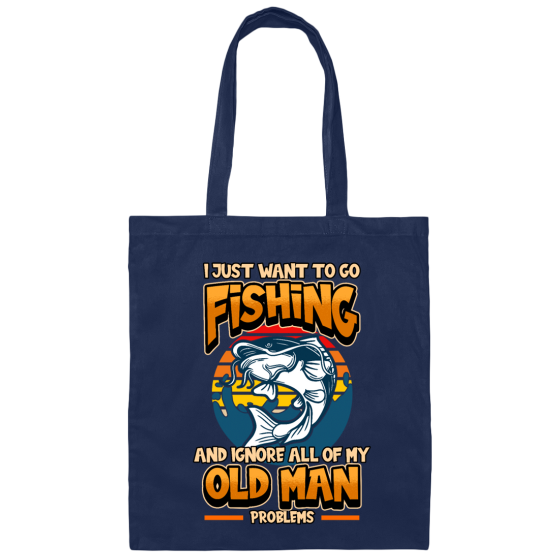 Fishing Fish Fisherman Bass Sport Sea Boat Water Canvas Tote Bag