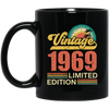 Hawaii 1969 Gift, Vintage 1969 Limited Gift, Retro 1969, Tropical Style Black Mug