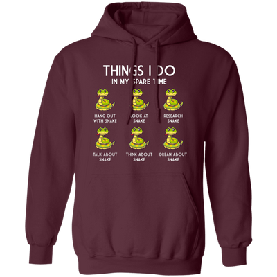 I Love Snake, Think About Snakes In My Spare Time Pullover Hoodie