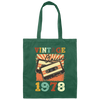 Vintage 1978, Birthday 1978 Retro, Classic Birthday Gift, Best Of 1978 Canvas Tote Bag