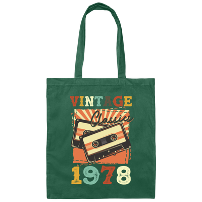 Vintage 1978, Birthday 1978 Retro, Classic Birthday Gift, Best Of 1978 Canvas Tote Bag