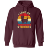 I Love My Yorkshire Terrier, Retro Yorkshire, Yorkshire Silhouette Pullover Hoodie